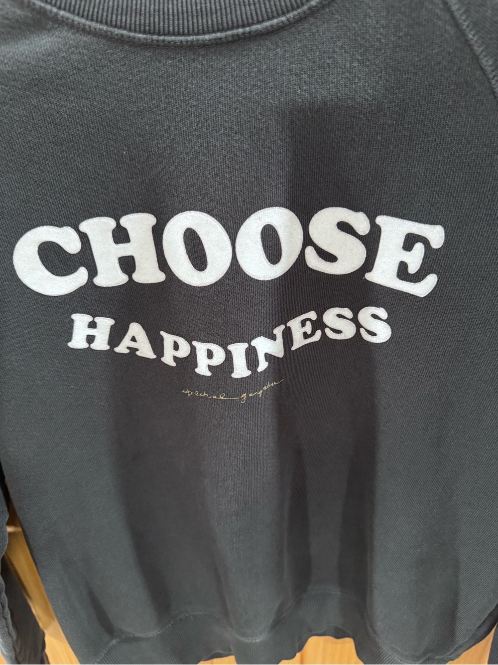 Spiritual Gangster Choose Happiness Graphic Sweatshirt Charcoal Gray Medium